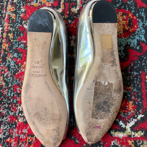 Jimmy Choo open toe silver flats - Picture 4 of 9
